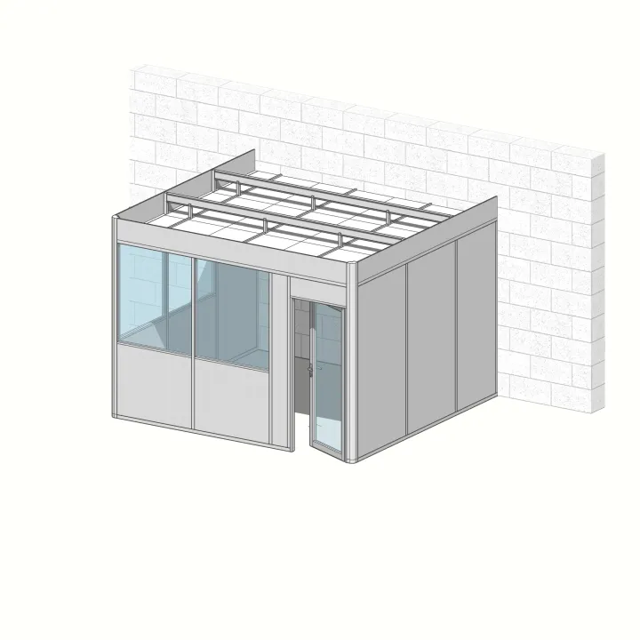 Visuel Cabine 3 faces 3,90m x 3,60m (14m²)